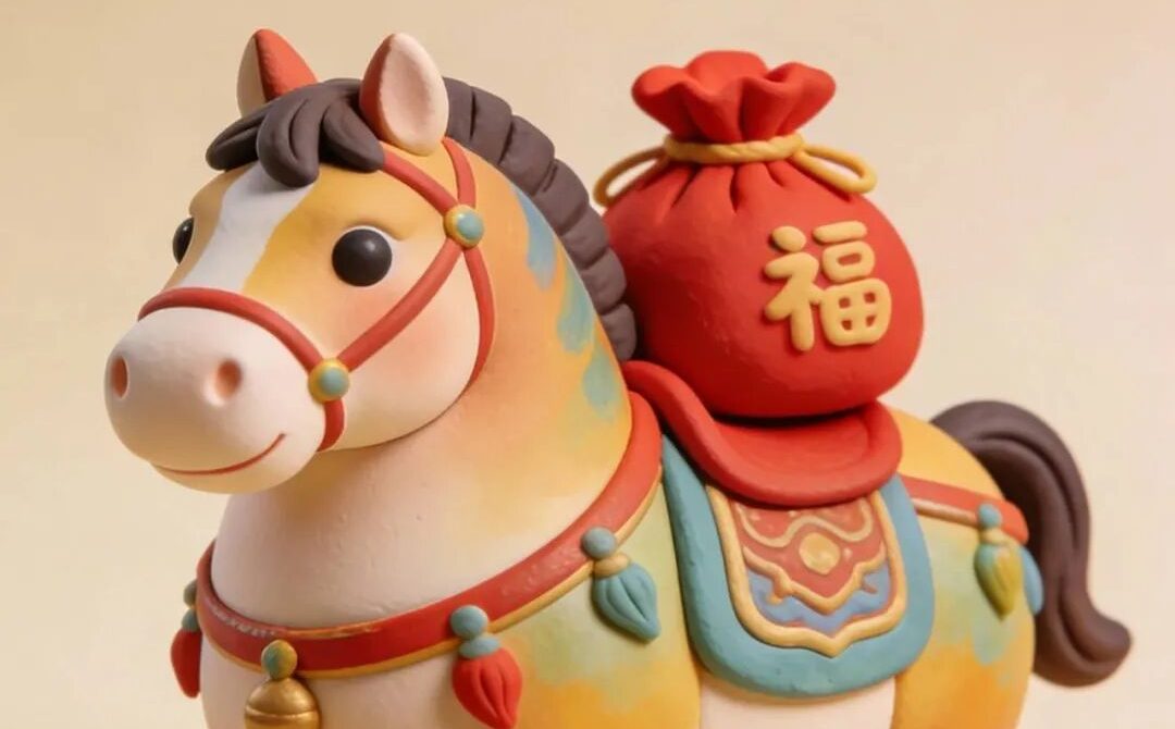 新年壁纸合集【一】：可爱黏土风马年新年壁纸
