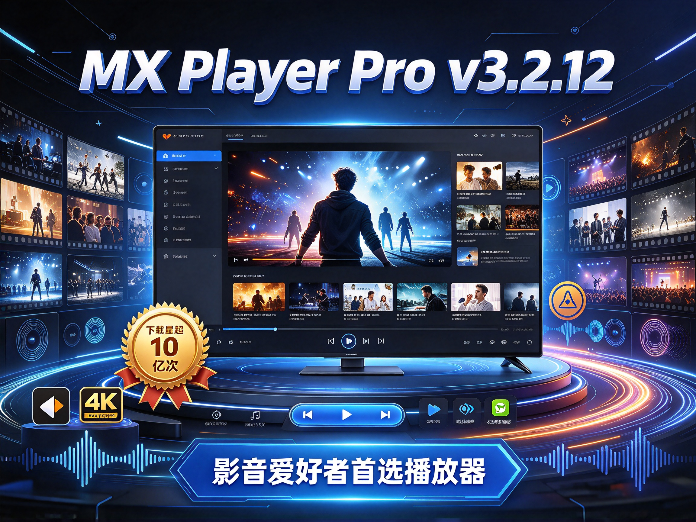 MX Player Pro v3.2.12，下载量超10 亿次，影音爱好者首选播放器